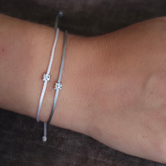 צמיד משובץ מויסנייט 0.3 קראט