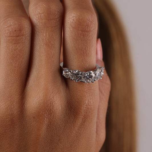 טבעת מויסנייט ג'ורדי - VVS1 צבע D