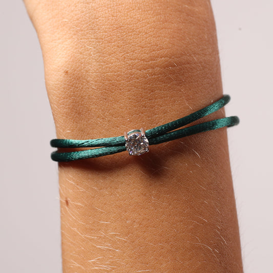 צמיד משובץ מויסנייט 1 קראט