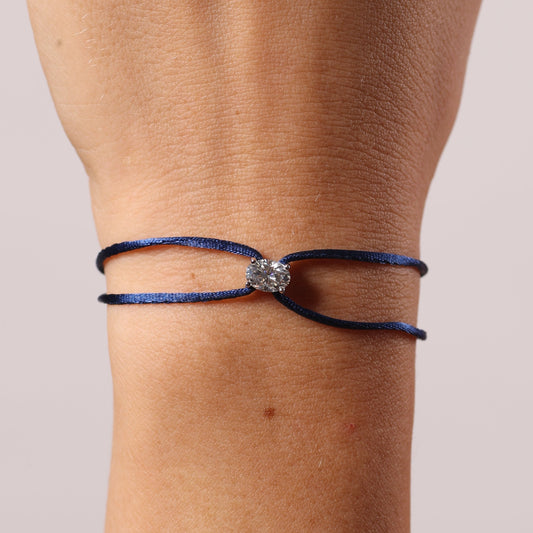 צמיד משובץ מויסנייט בחיתוך אובל 1 קראט