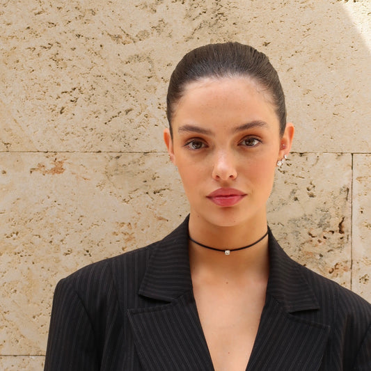 שרשרת צ'וקר מויסנייט 1 קראט - חיתוך עגול